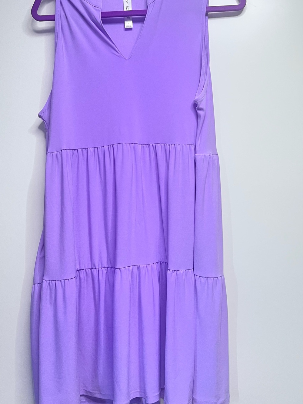 Scarlett Lavender Tiered V-Neck Casual Dress